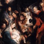 The adoration of the shepherds is the scene depicted in the thirth cantata of the Weihnachtsoratorium, so I am honoured to present to you the adoration by Jacob Jordaens (1593-1678), a painter of my hometown of Antwerp, a contemporary of Rubens and Van Dyck. This painting hangs in a museum in Grenoble since it was robbed in 1794 by the French who occupied my country at the time. It is one of at least 173 outstanding works of art they took.