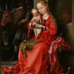The Holy Family, a painting from around 1480/1490 by Martin Schongauer (around 1440/45 Colmar - 1491 Breisach), Kunsthistorischen Museum Wien (Vienna). Painting suggested to me by website subscriber Jennifer.