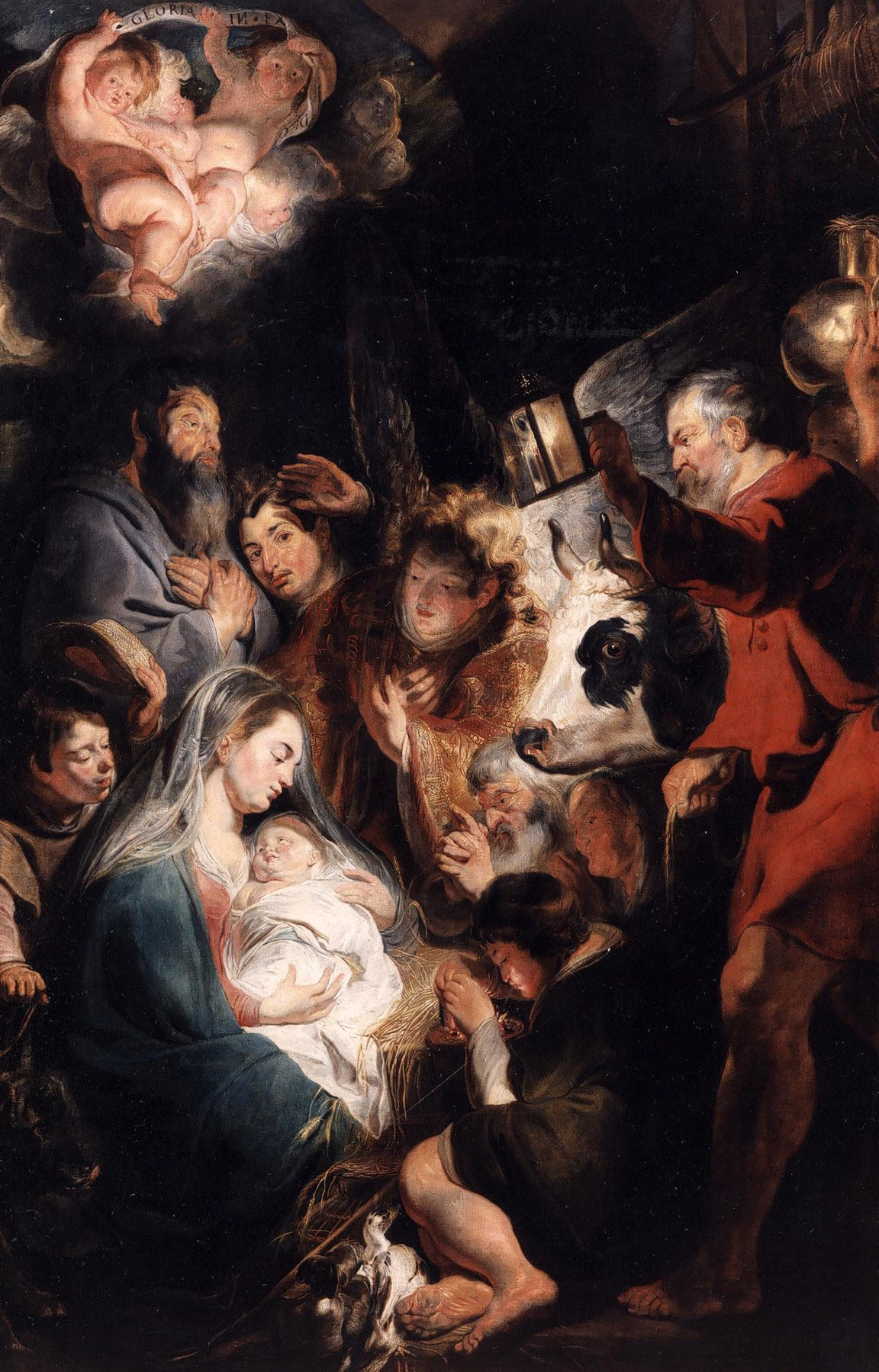 The adoration of the shepherds is the scene depicted in the thirth cantata of the Weihnachtsoratorium, so I am honoured to present to you the adoration by Jacob Jordaens (1593-1678), a painter of my hometown of Antwerp, a contemporary of Rubens and Van Dyck. This painting hangs in a museum in Grenoble since it was robbed in 1794 by the French who occupied my country at the time. It is one of at least 173 outstanding works of art they took.