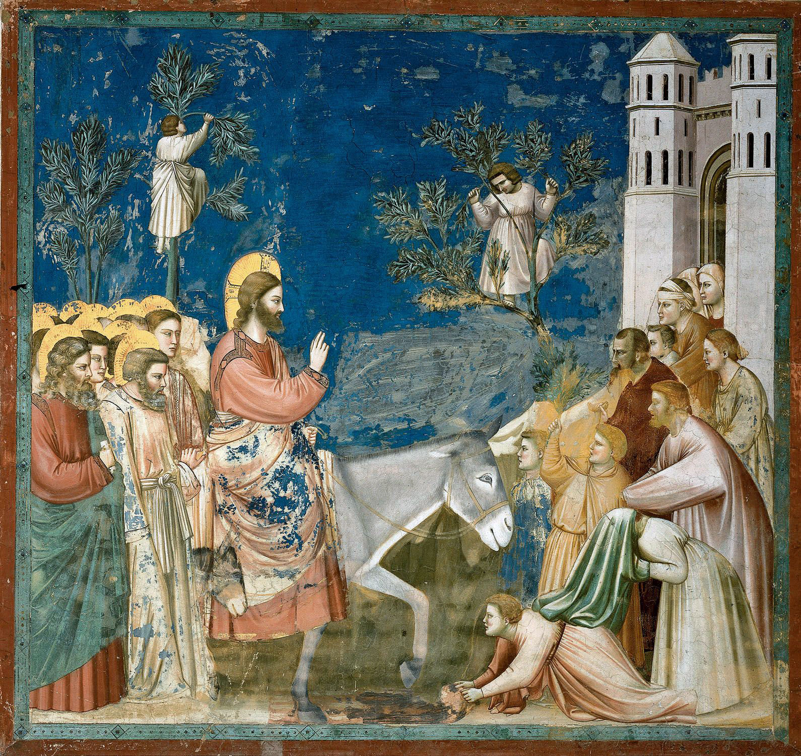 The Entry into Jerusalem, 14th century painting by Giotto (c.1267-1337).