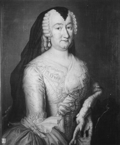 Portrait of Charlotte Friederike of Nassau-Siegen (1702-1785), wife of Leopold of Anhalt-Kothen, painted around 1751, probably by Christoph Gottfried Ringe.