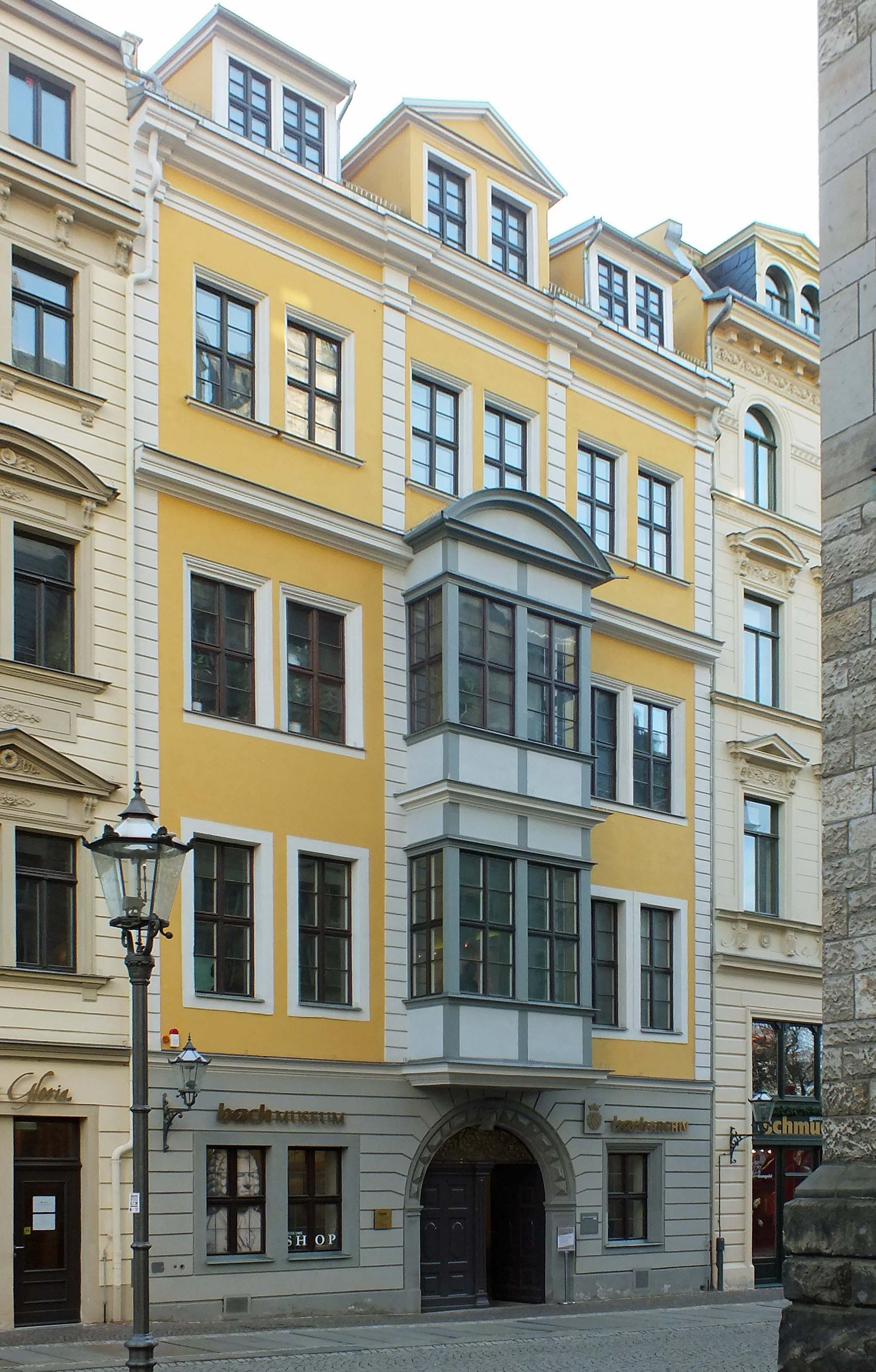 A view of the Bosehaus in Leipzig, residence of the Neue Bach Gesellschaft and the Bach Archiv Leipzig. The building itself was known to Bach. The Bosehaus was restored from 2008 to 2010 to comply with the latest safety requirements for archives, and was opened again on 20 March 2010.