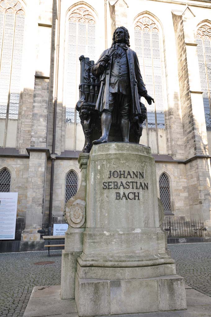 The statue of Johann Sebastian Bach next to the Thomaskirche in Leipzig. When Bach came to Leipzig to audition for the position as Thomaskantor, he could not have imagined that many centuries later a statue would be erected for him outside the church.
