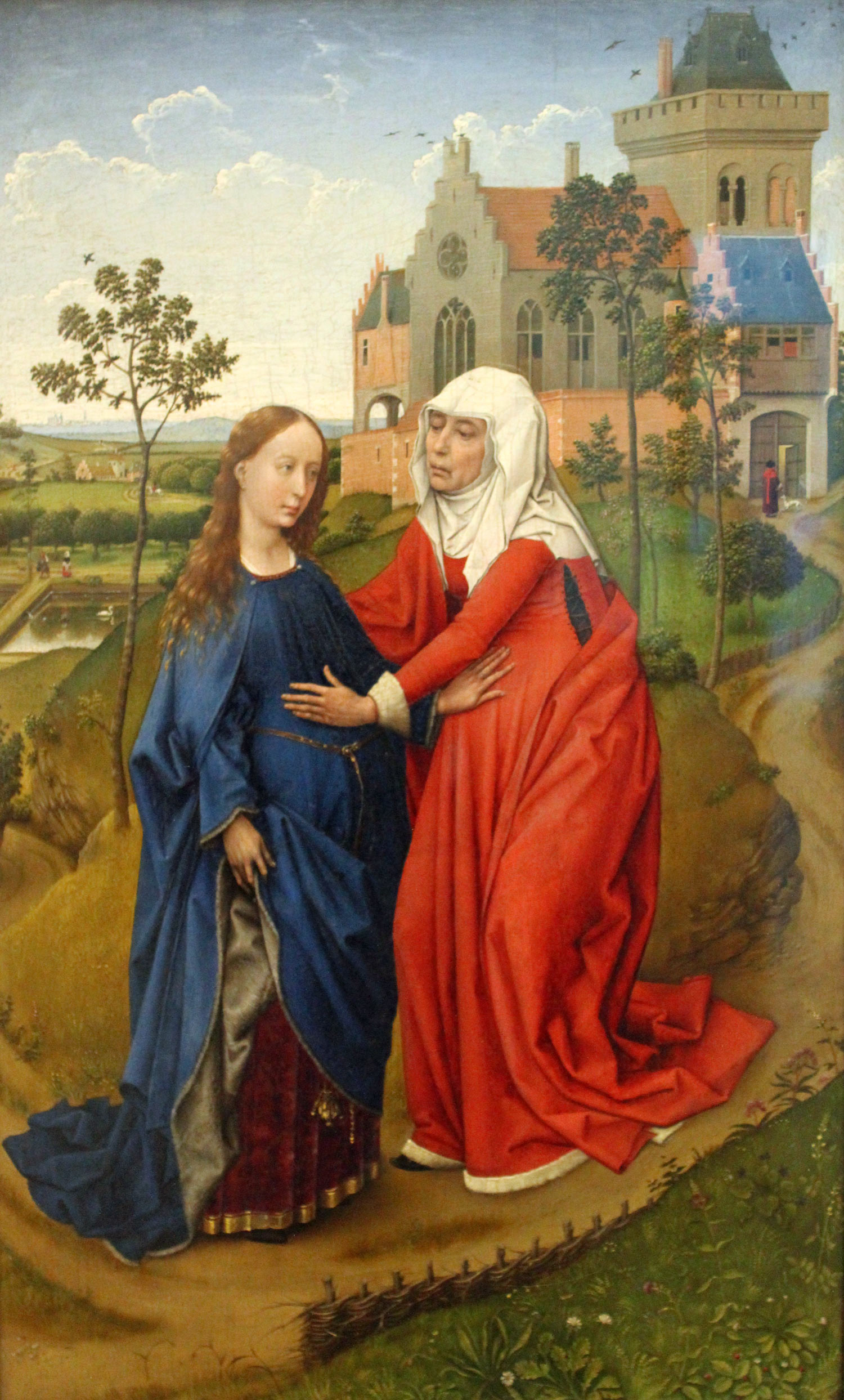 Visitation, a painting by Rogier Van der Weyden (1399-1464), Museum der bildenden Künste in Leipzig.